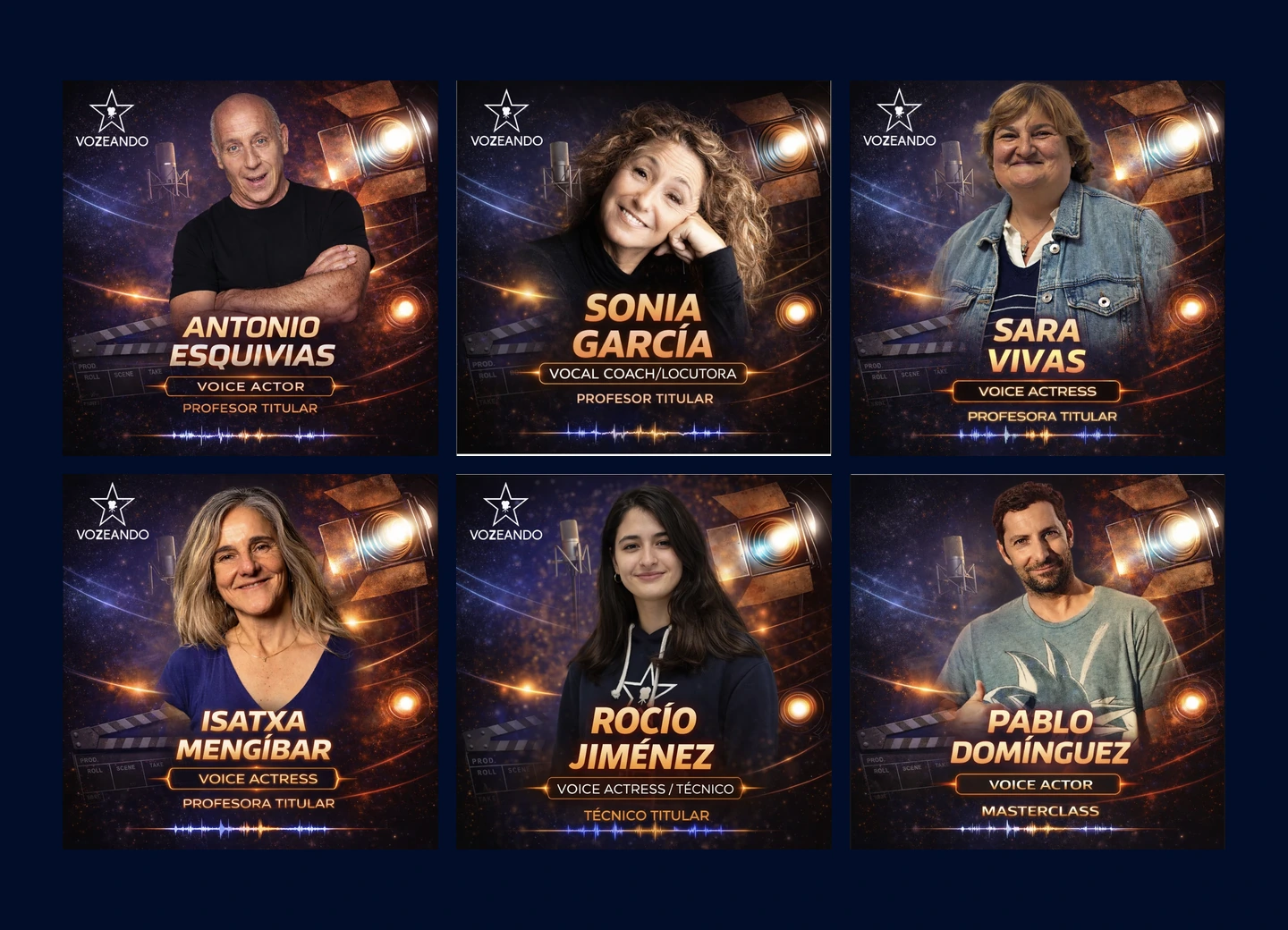 Selección de profesionales del equipo docente de Vozeando
